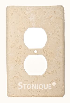 Stonique®  Single Duplex Switch Plate Cover in Wheat
